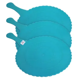 Heart Home Plastic Lightweight Handfan|Hath Pankha|Beejna for Natural Cooling Air Home Decor and Travel Useful, Pack of 3 (Blue)