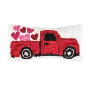 Heart Truck Hooked Mini Pillow
