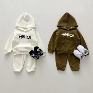 'Hello!' Hooded Cozy Jogger Set