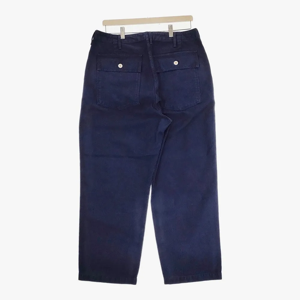 HERILL 新品 Backsatin Utilitypants 23-030-HL-8040-3 サイズ3 定価44000円 パンツ ネイビー メンズ ヘリル【中古】4-1029T♪