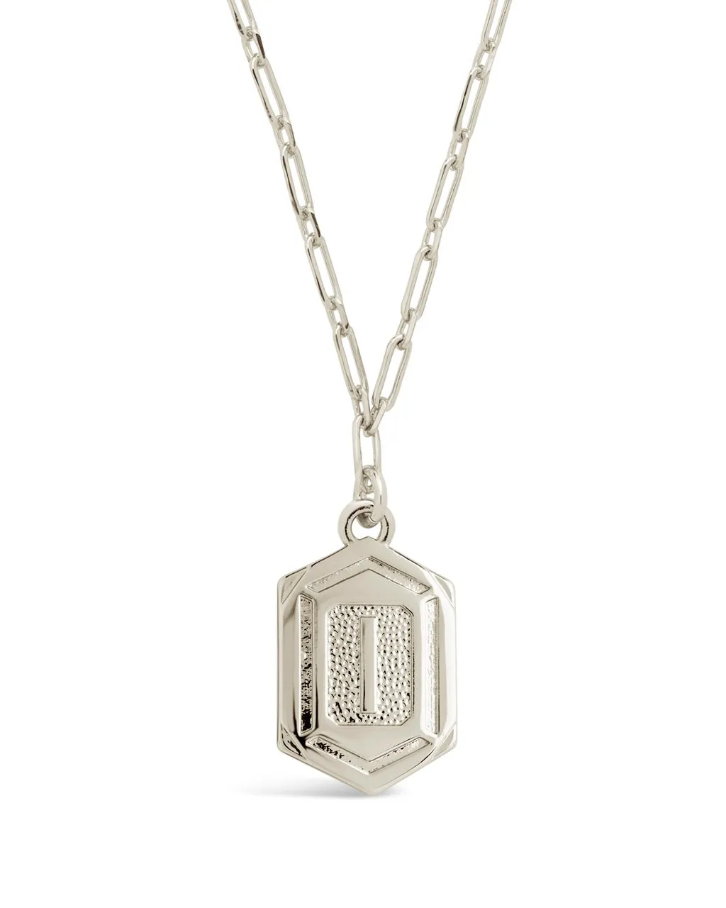 Hexagon Tag Initial Pendant Necklace