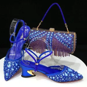 High-Quality Glam: Italian Shoes & Bag Set for Party Delight
