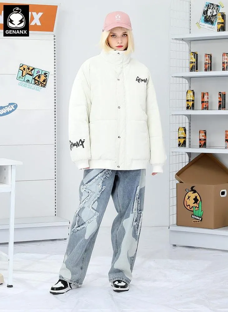 High Street Fake Two Piece Two-door collar Padded Coat