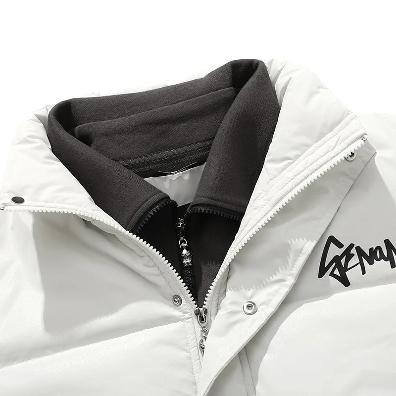 High Street Fake Two Piece Two-door collar Padded Coat