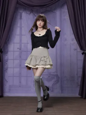 High waist ribbon skirt【s0000007073】