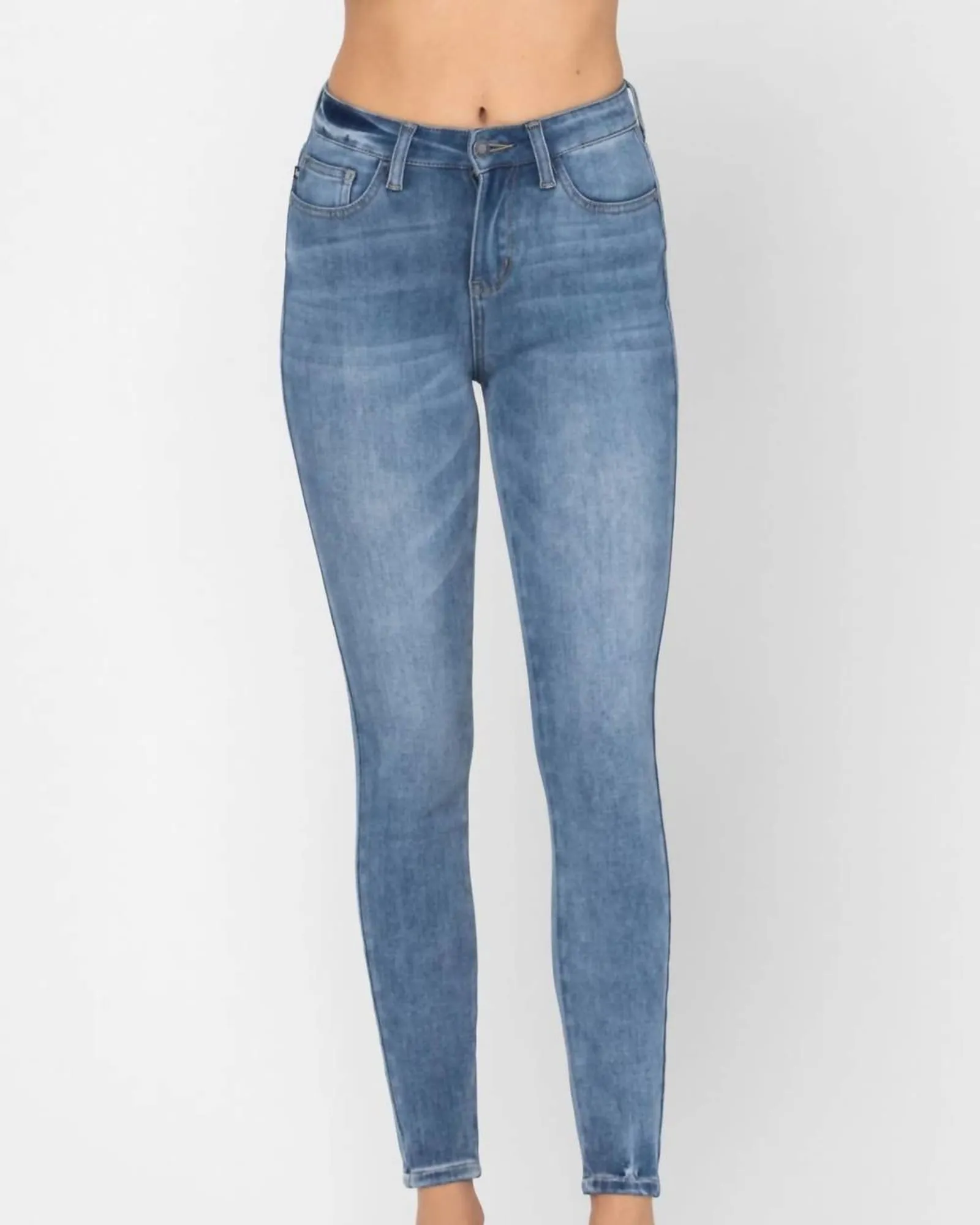 High Waist Thermal Skinny Denim 88206 in Blue | Blue