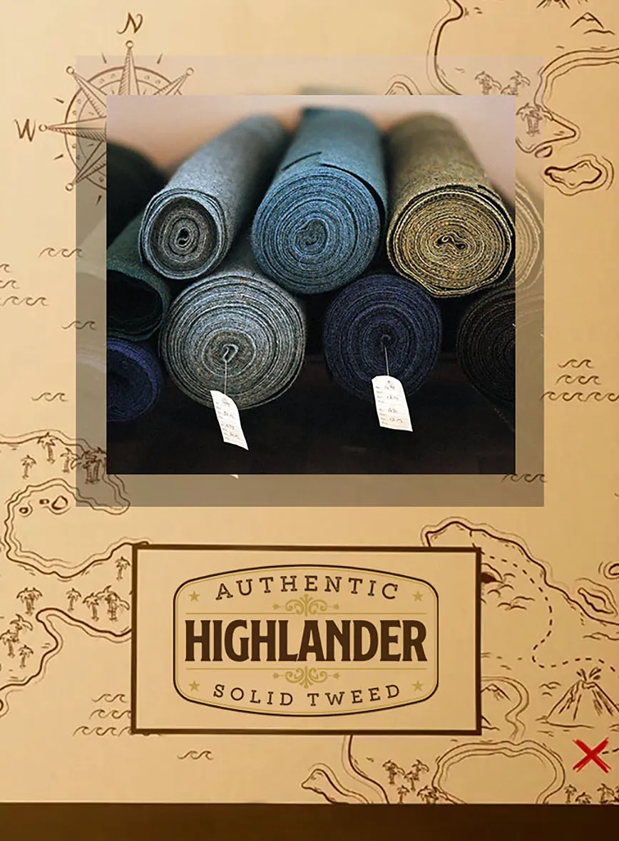 Highlander Heavy Dark Brown Herringbone Tweed Pants