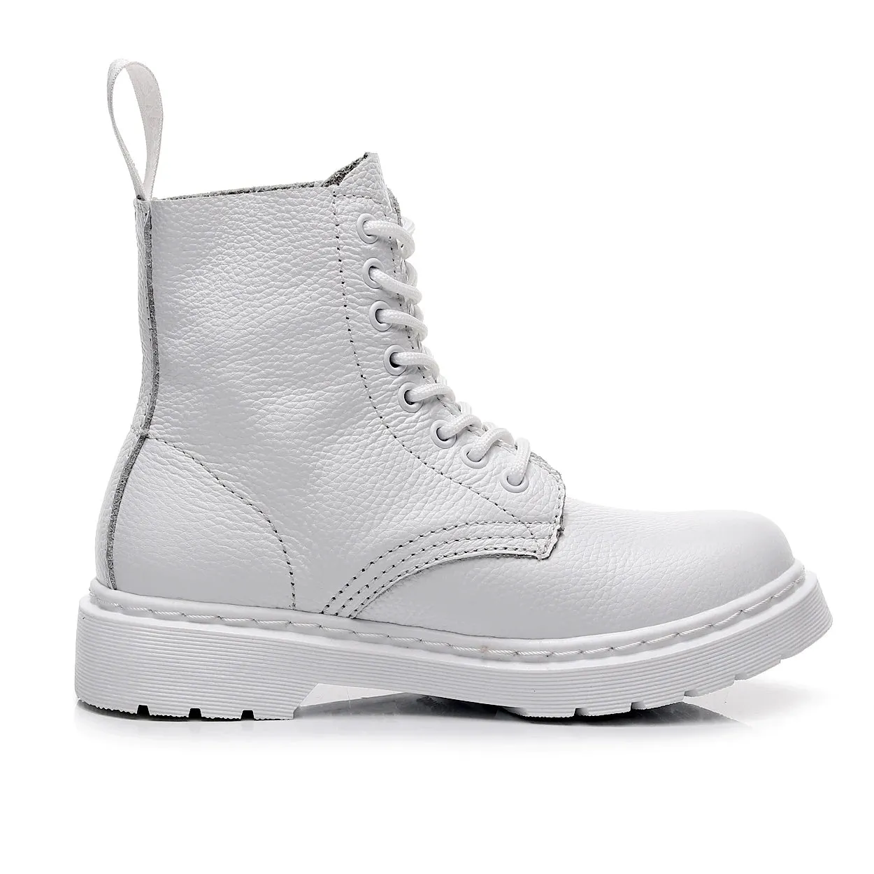 Hnzxzm Men's Genuine Leather Boots White Couple Models Wear-resistant Round Toe Breathable Non-slip Casual Trend All-match 35-46