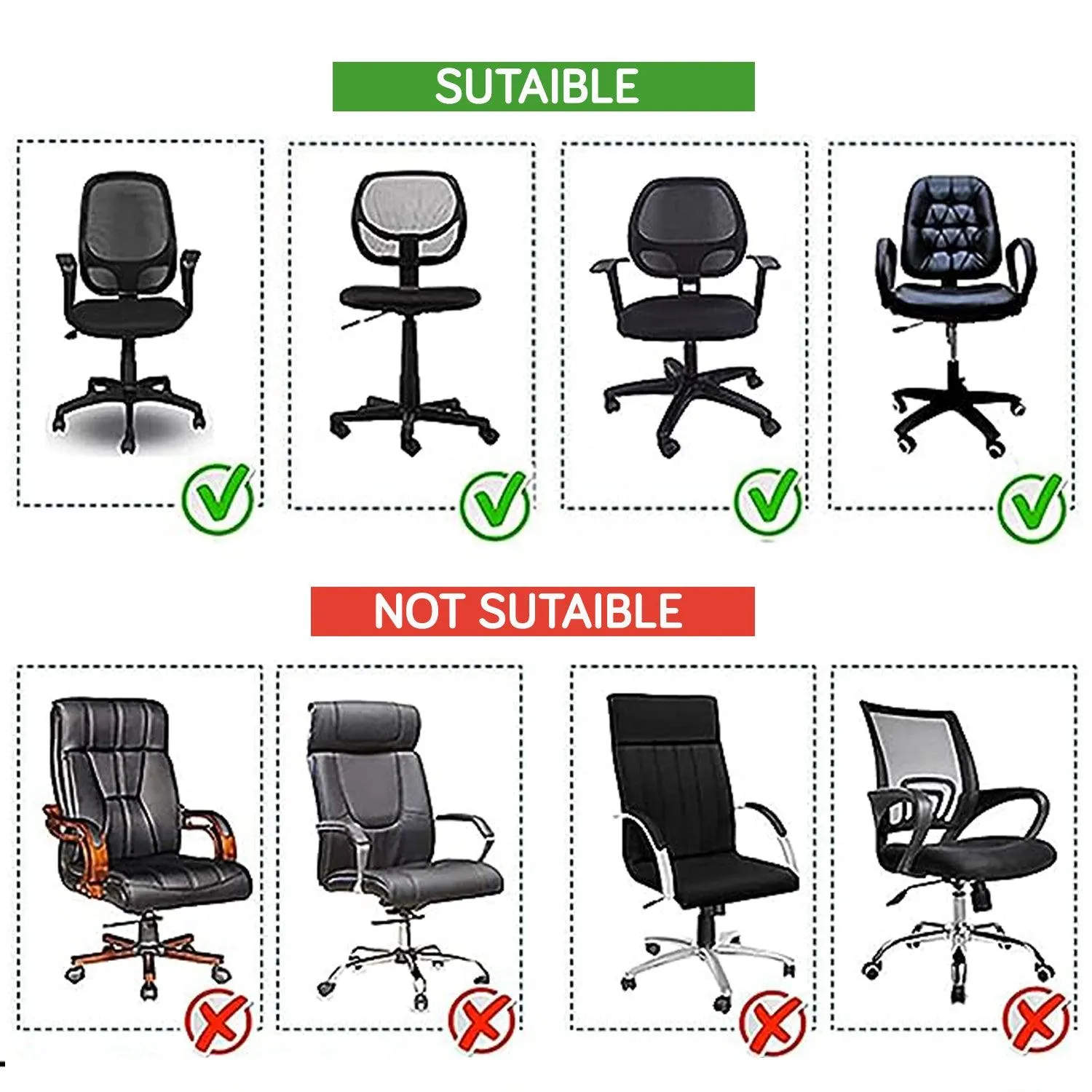 HOKIPO 140gsm Stretchable Office Chair Cover, Buff Brown Sillehoute Floral