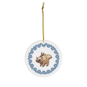 Holiday Protoceratops - Ceramic Ornament - Snowflake Edition