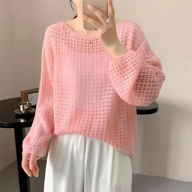 Hollow-out Long-sleeved Sweater