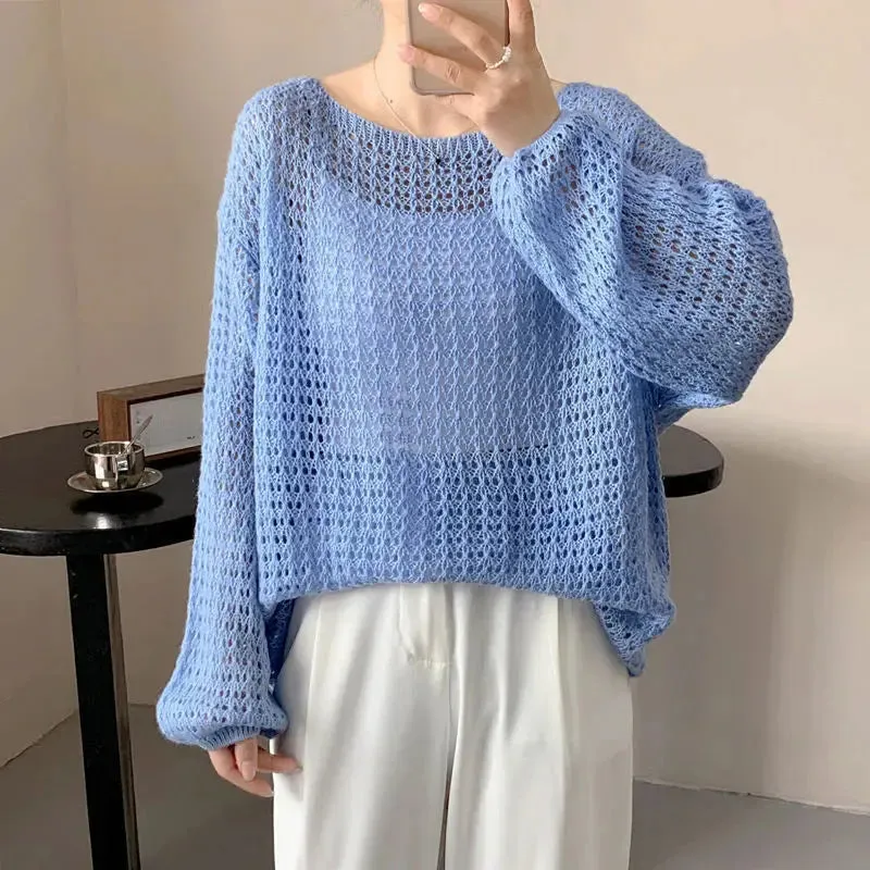 Hollow-out Long-sleeved Sweater