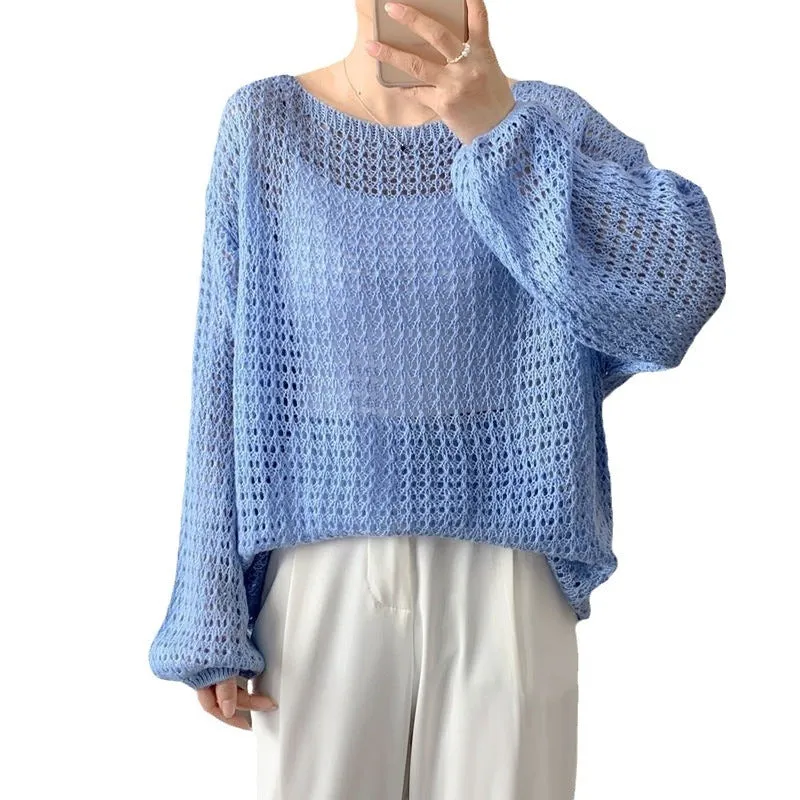 Hollow-out Long-sleeved Sweater
