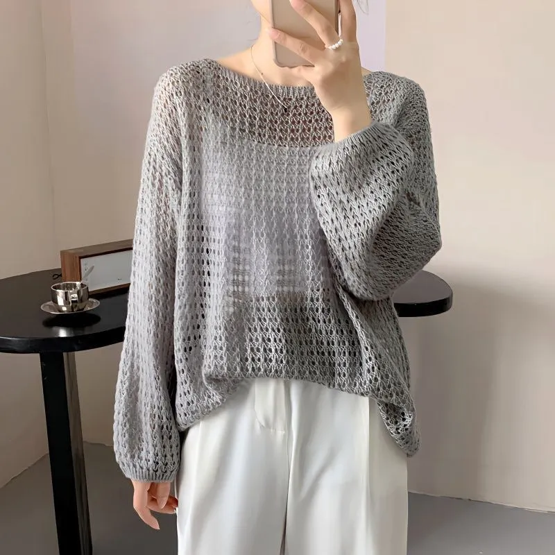 Hollow-out Long-sleeved Sweater