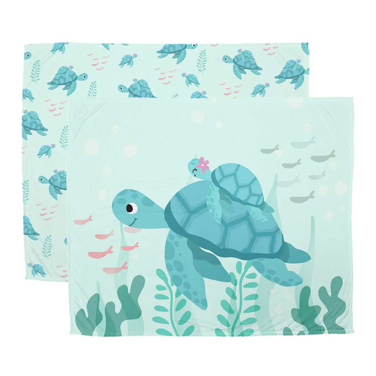 Honu Mom and Child Keiki Blanket