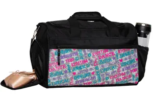 HORIZON 7201 DOODLES DANCE THEMED COLORFUL GEAR DUFFEL
