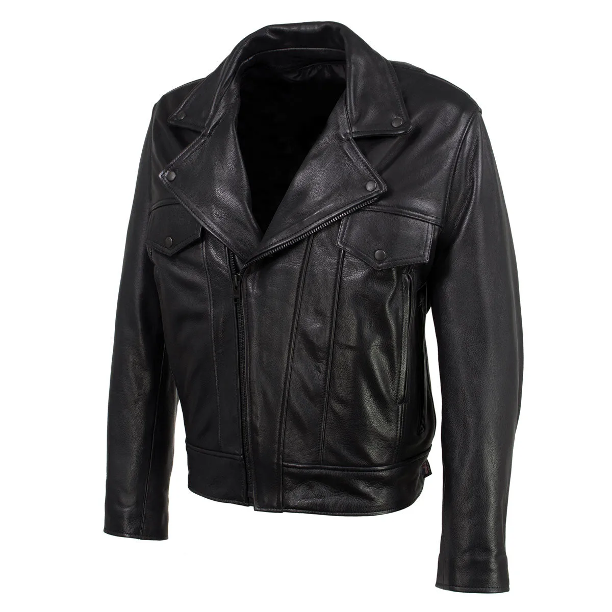 Hot Leathers JKM5008 USA Made Men's 'Revolve' Black Premium Leather Vented Motorcycle Jacket
