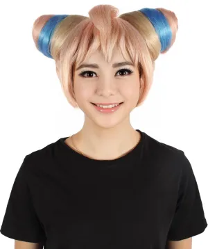 HPO Adult Women's Magical Stone Cartoon Series White Pointed Two Side Bun Wig| Flame-retardant Synthetic Fiber