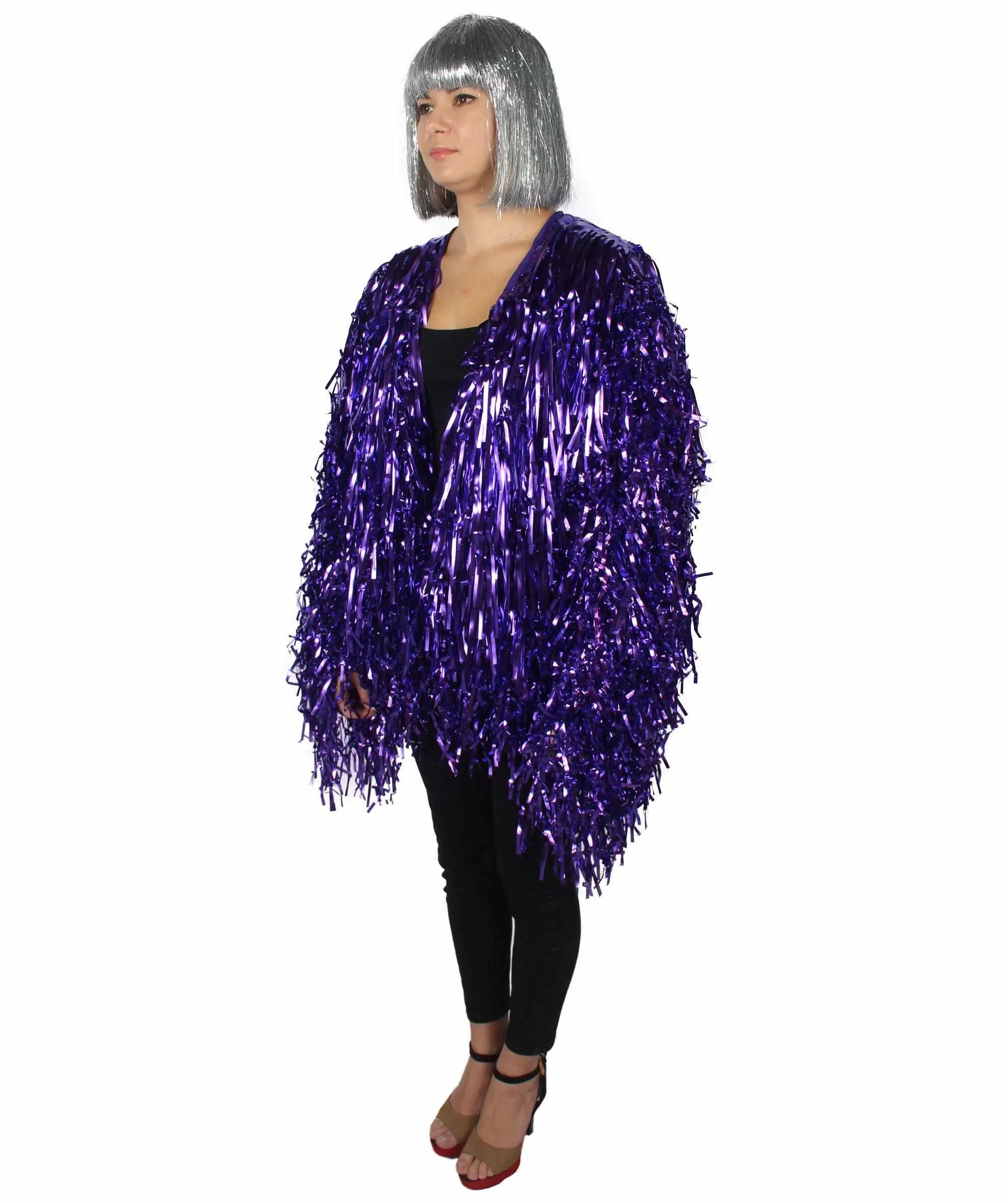 HPO Unisex Festival Carnival Thick Tinsel Jacket with Loose Fit