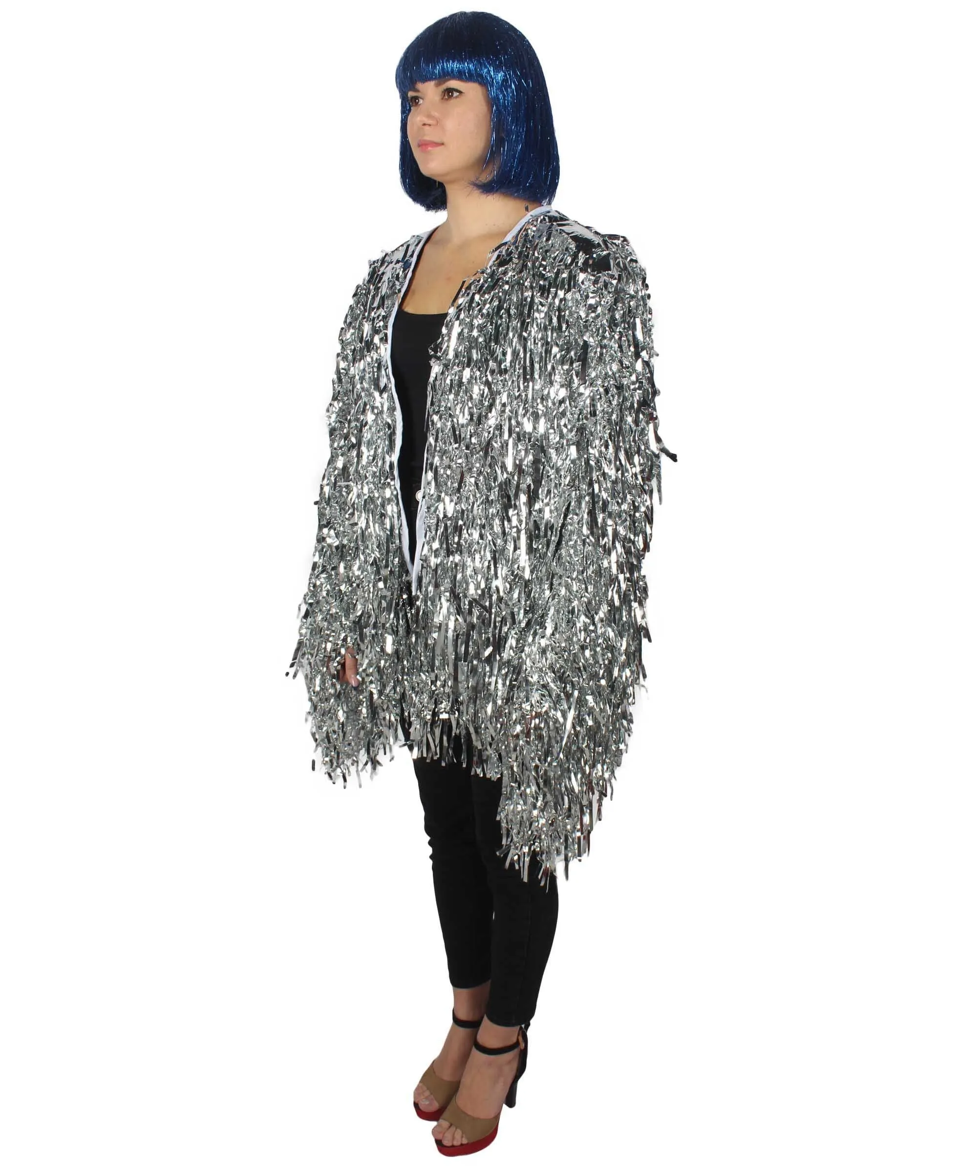 HPO Unisex Festival Carnival Thick Tinsel Jacket with Loose Fit