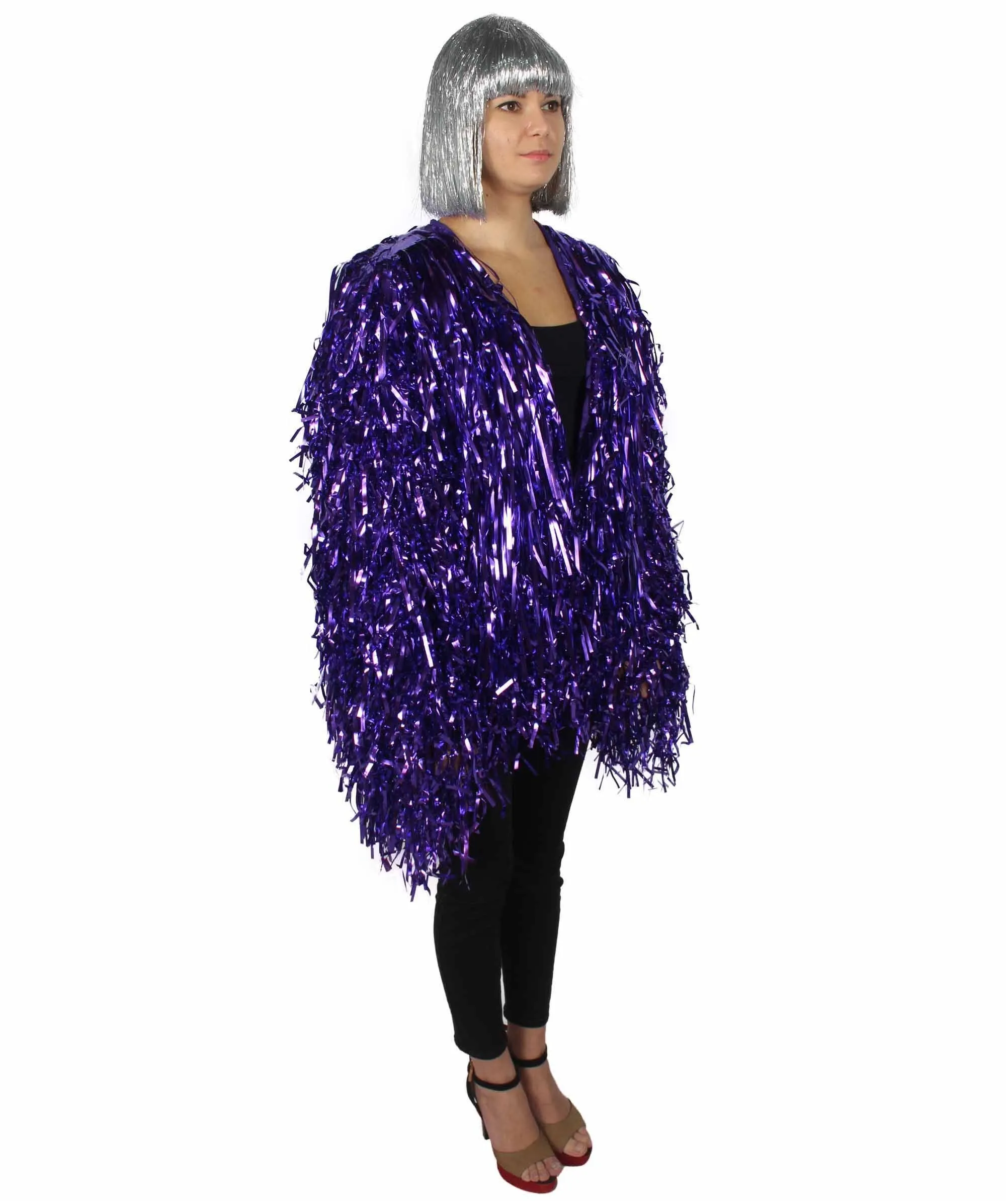 HPO Unisex Festival Carnival Thick Tinsel Jacket with Loose Fit