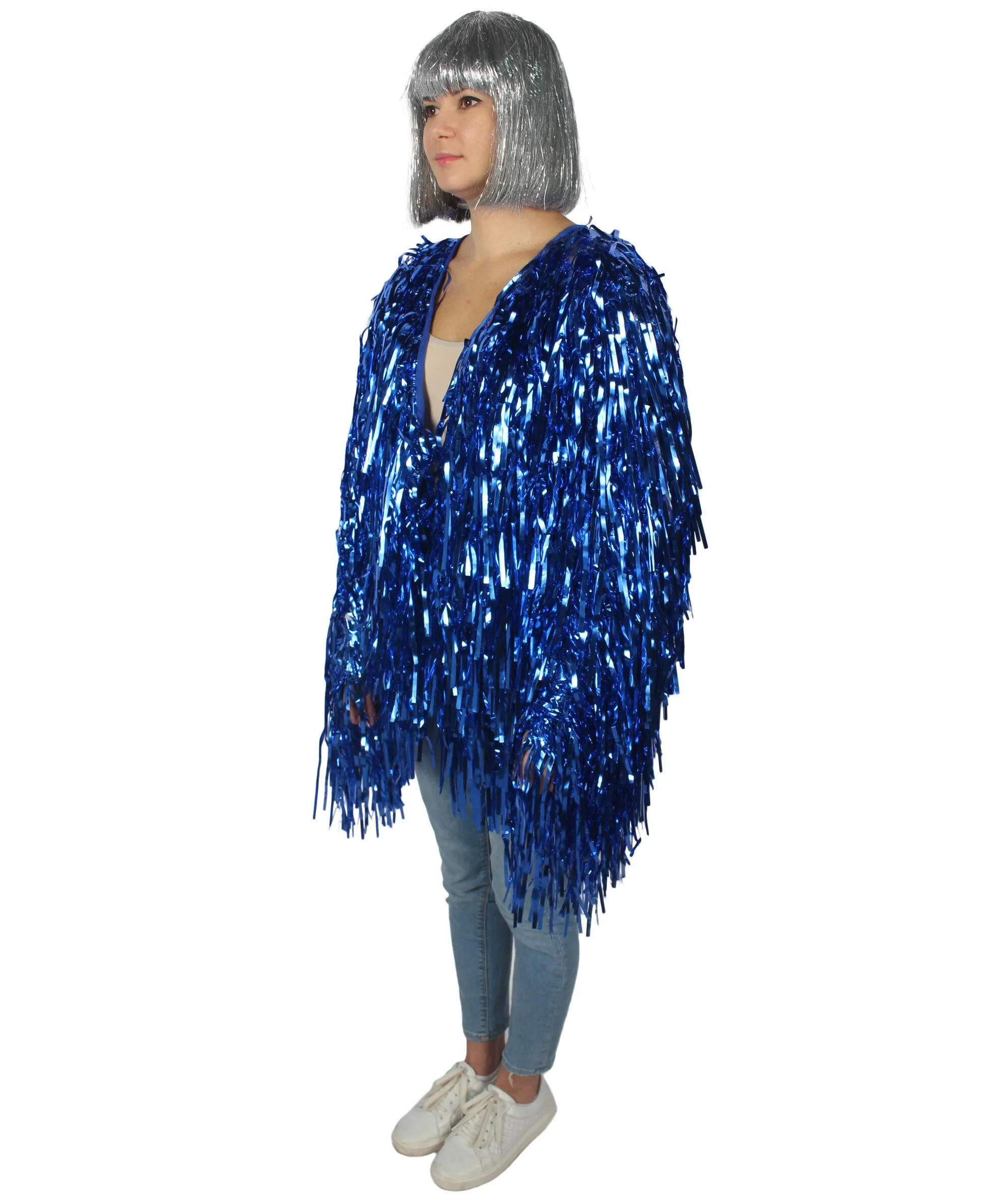 HPO Unisex Festival Carnival Thick Tinsel Jacket with Loose Fit