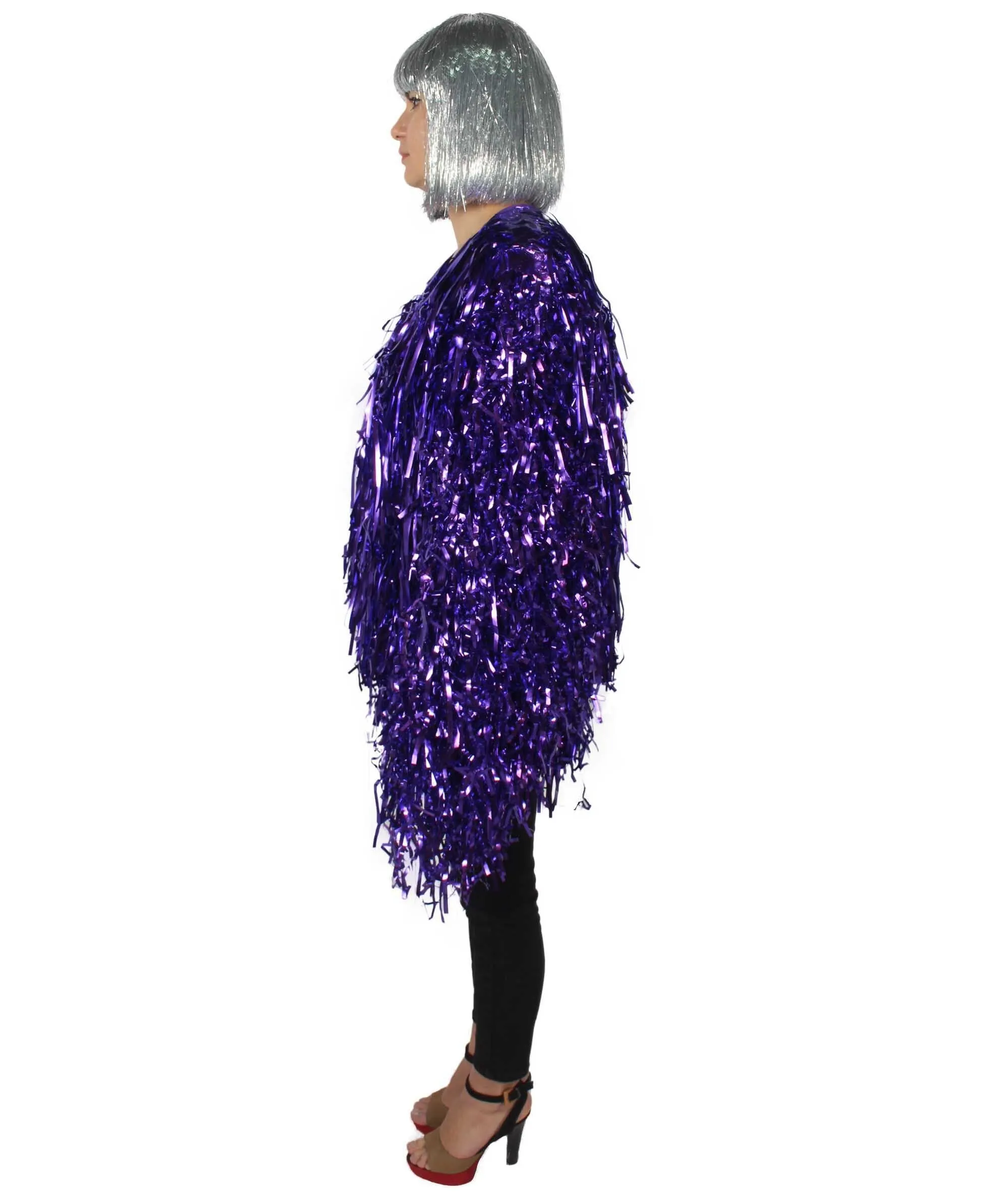 HPO Unisex Festival Carnival Thick Tinsel Jacket with Loose Fit