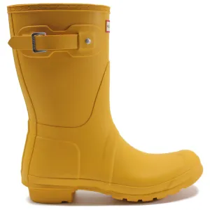 Hunter Womens Boots Original Short Buckle Pull-On Wellington Mid Calf Rubber - UK 4