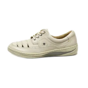 Hush Puppies Lace Ups Pu Leather Beige Colour For Women