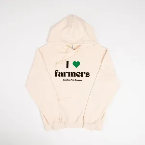 I Love Farmers Puff Cream Hoodie