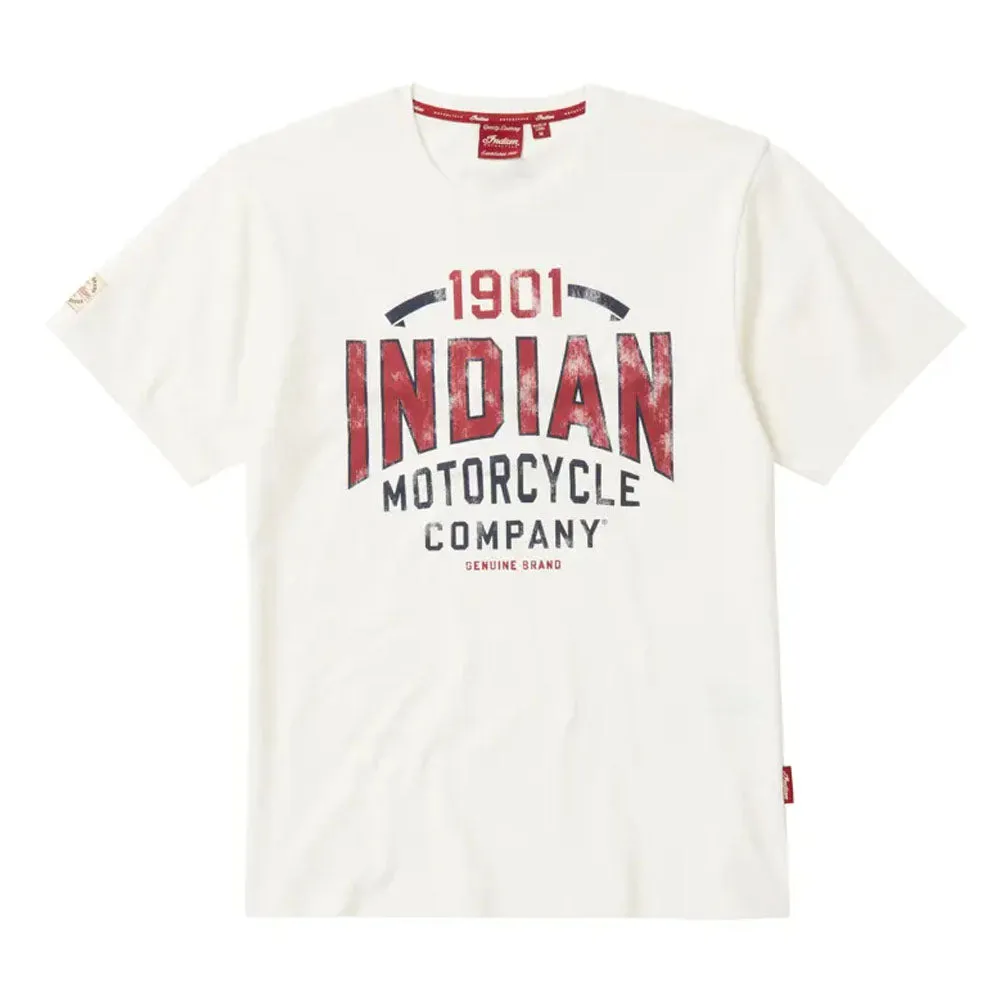 Indian Motorcycle  Mens 1901 T-Shirt Tee Soft Lightweight Comfortable White