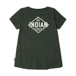 Indian Motorcycle  Polaris Womens Rhombus T-Shirt Tee Soft Lightweight Comfortable Green