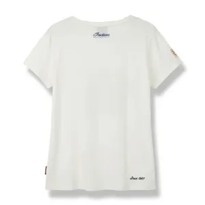 Indian Motorcycle  Womens Sequin Logo T-Shirt Tee Lightweight Comfortable White
