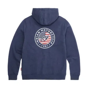 Indian Motorcycle  Womens USA Flag Hoodie Warm Soft Comfortable Casual Navy