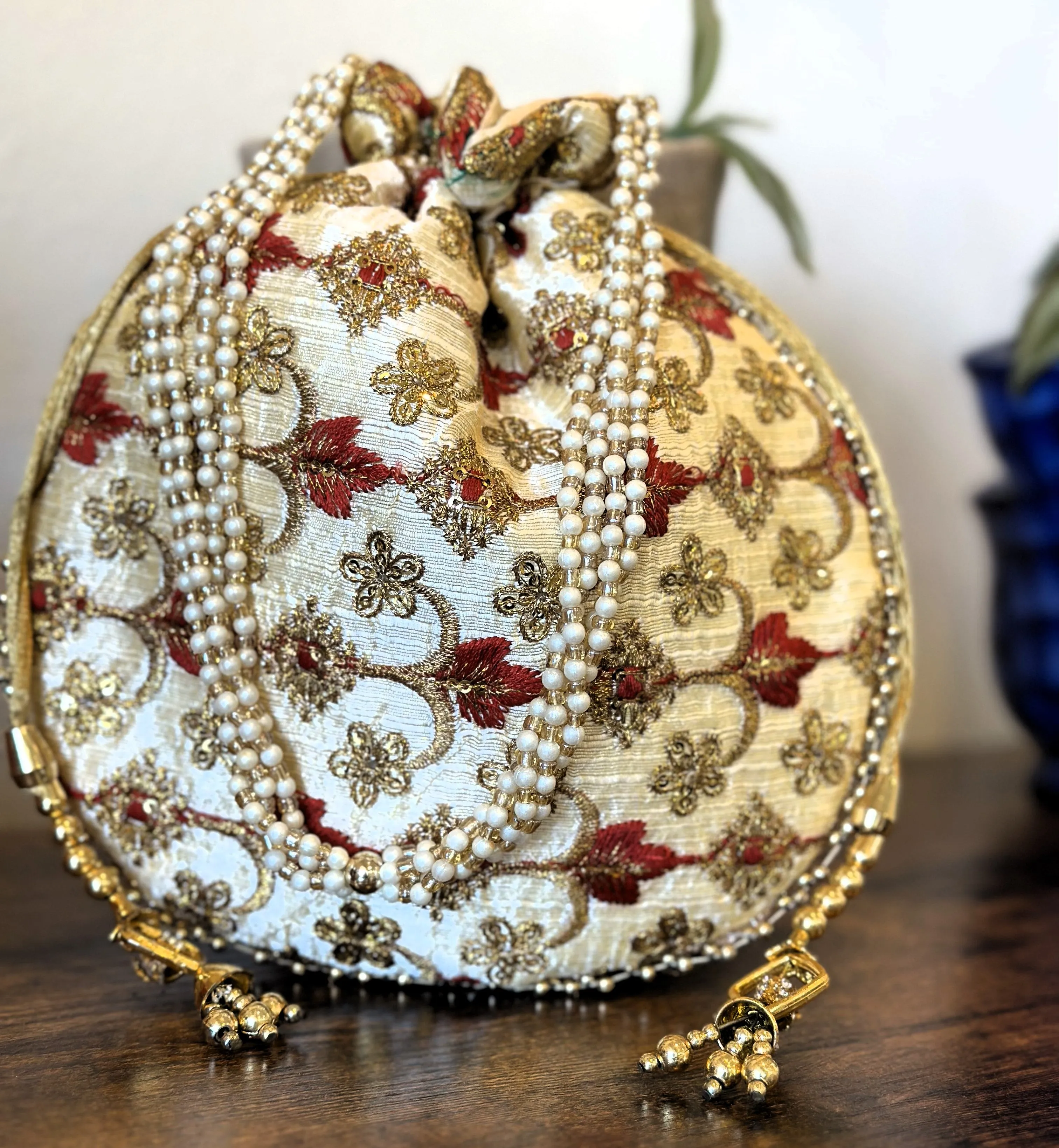 Indian Silk Potli Drawstring Bag