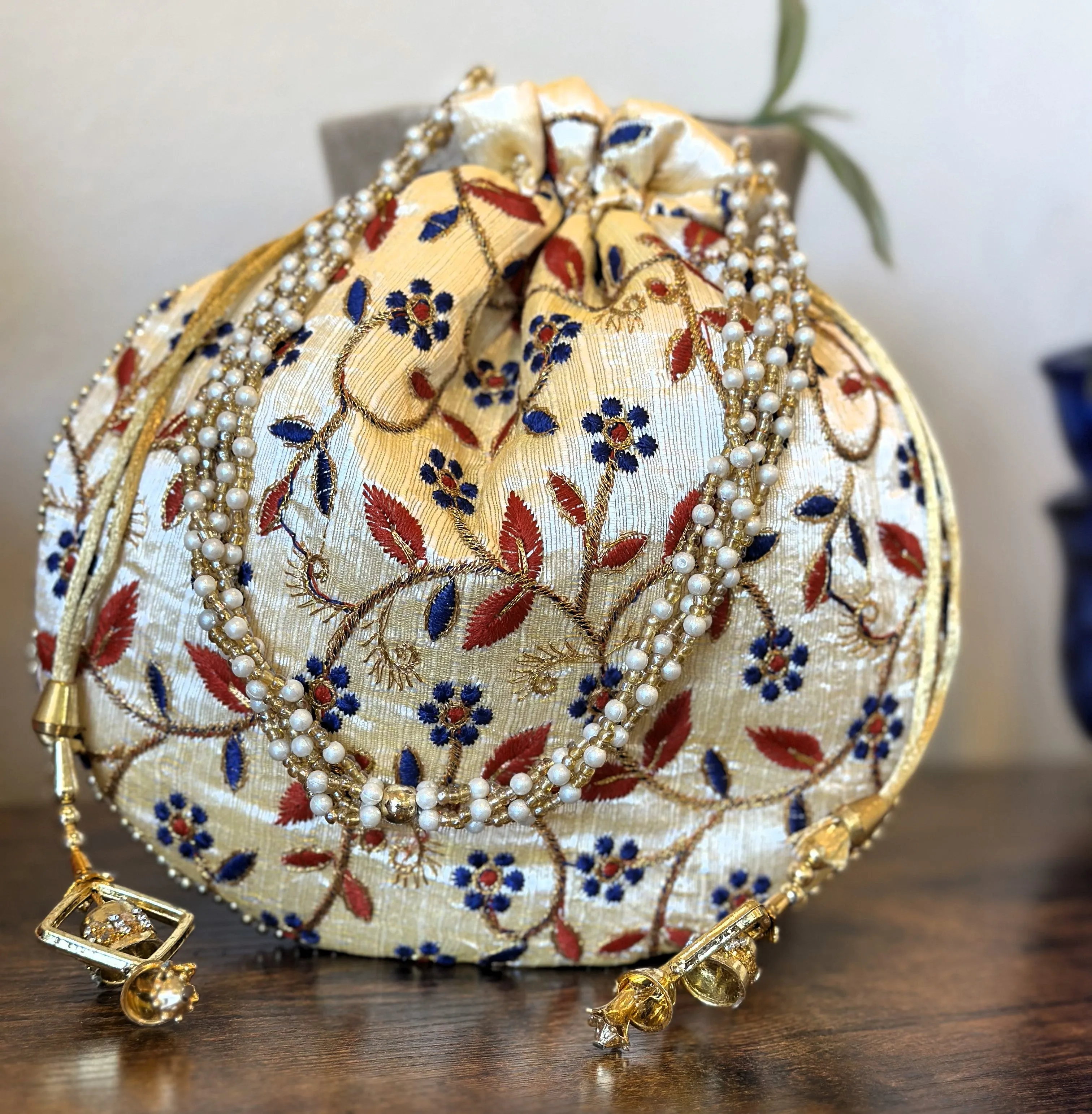 Indian Silk Potli Drawstring Bag