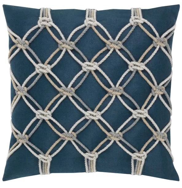 Indigo Knotted Rope Net Sunbrella® Outdoor Pillows