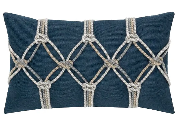 Indigo Knotted Rope Net Sunbrella® Outdoor Pillows