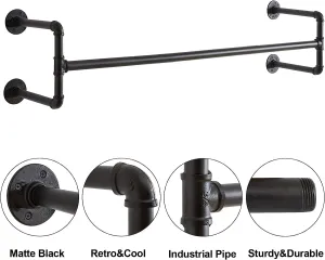 Industrial Pipe Garment Bar - 115CM