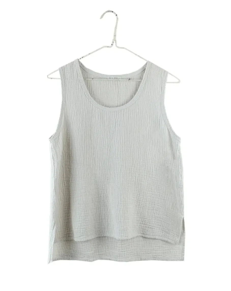 It is Well L.A. Sleeveless Gauze Top Misty Sage