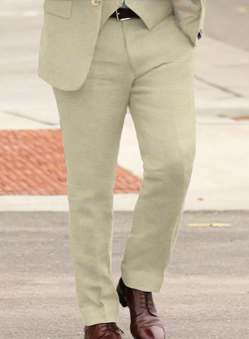 Italian Prato Khaki Linen Pants