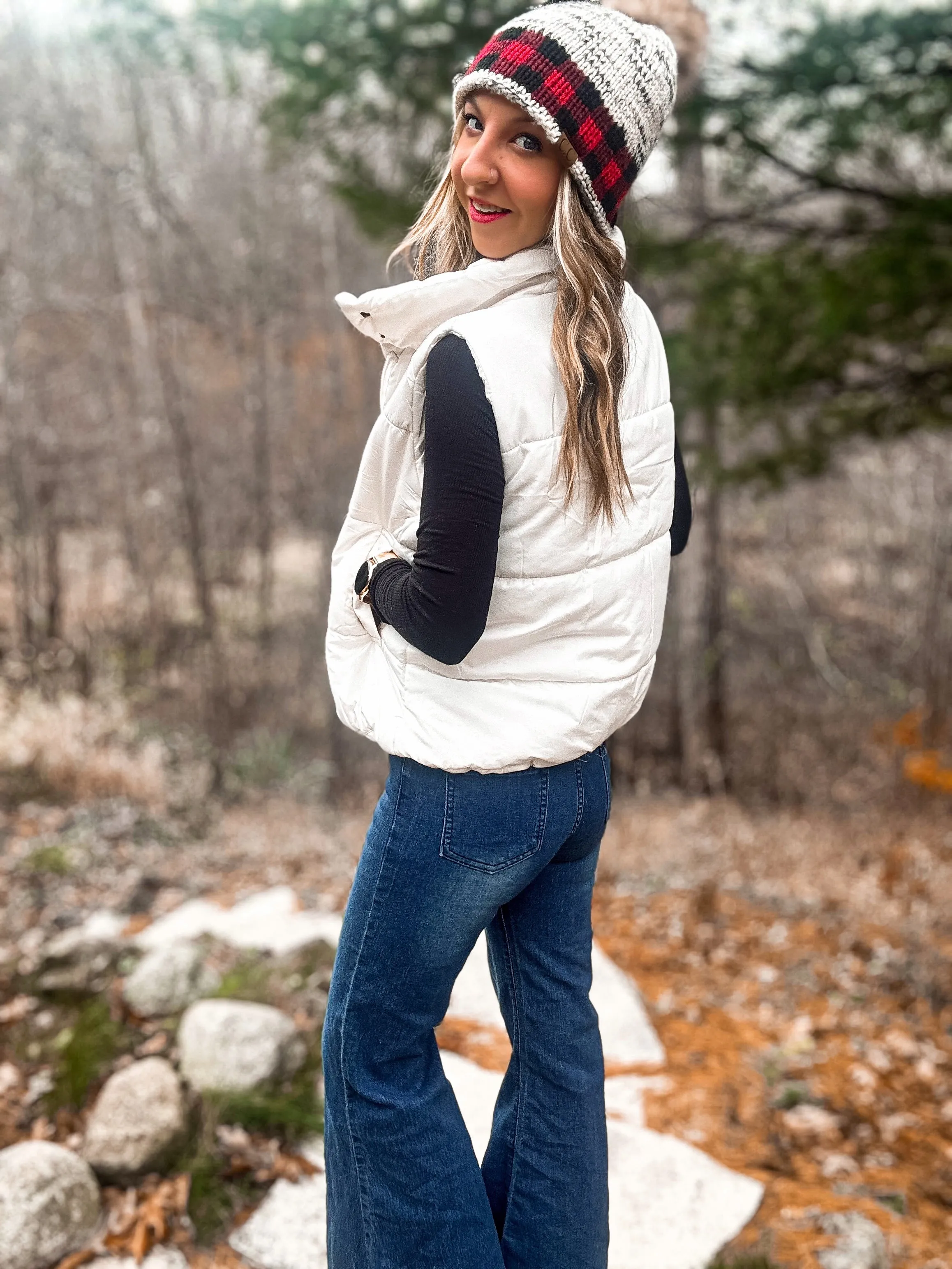 Ivory Essential Puffer Vest