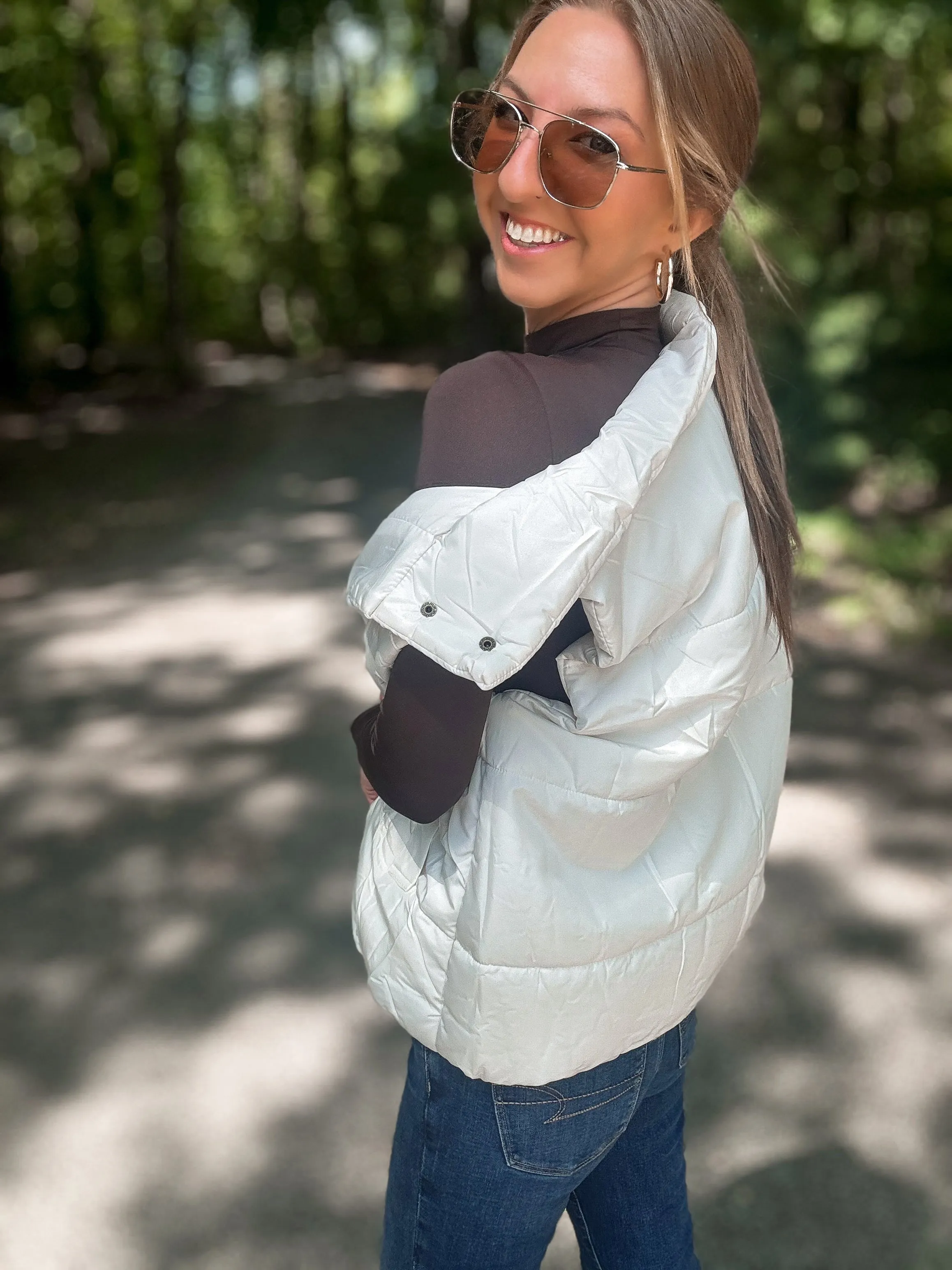 Ivory Essential Puffer Vest