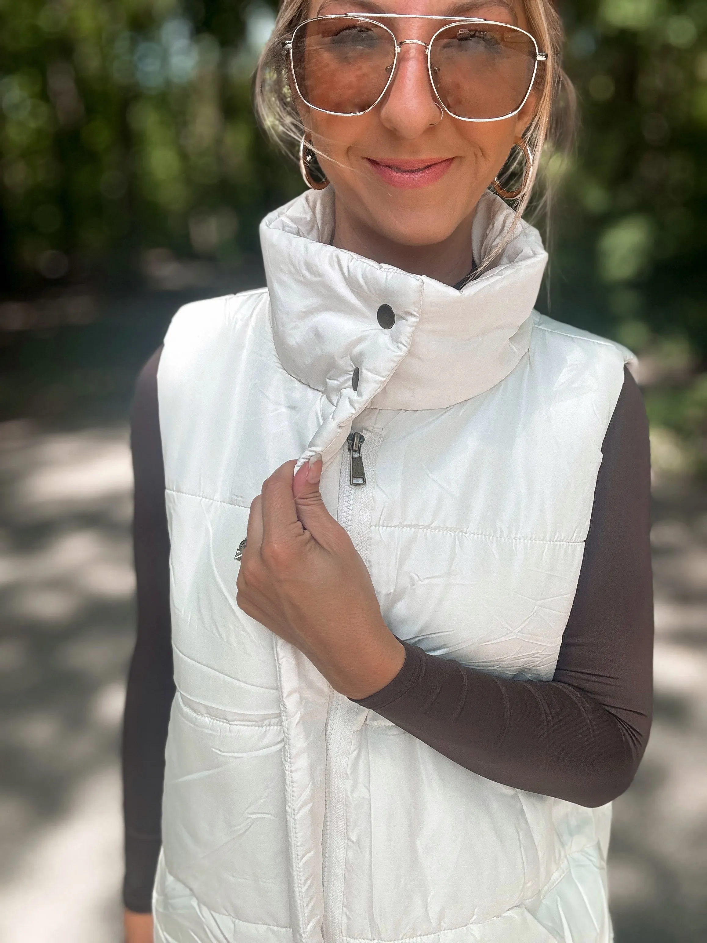 Ivory Essential Puffer Vest