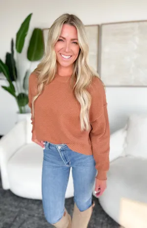Janelle Textured Knit Camel Sweater
