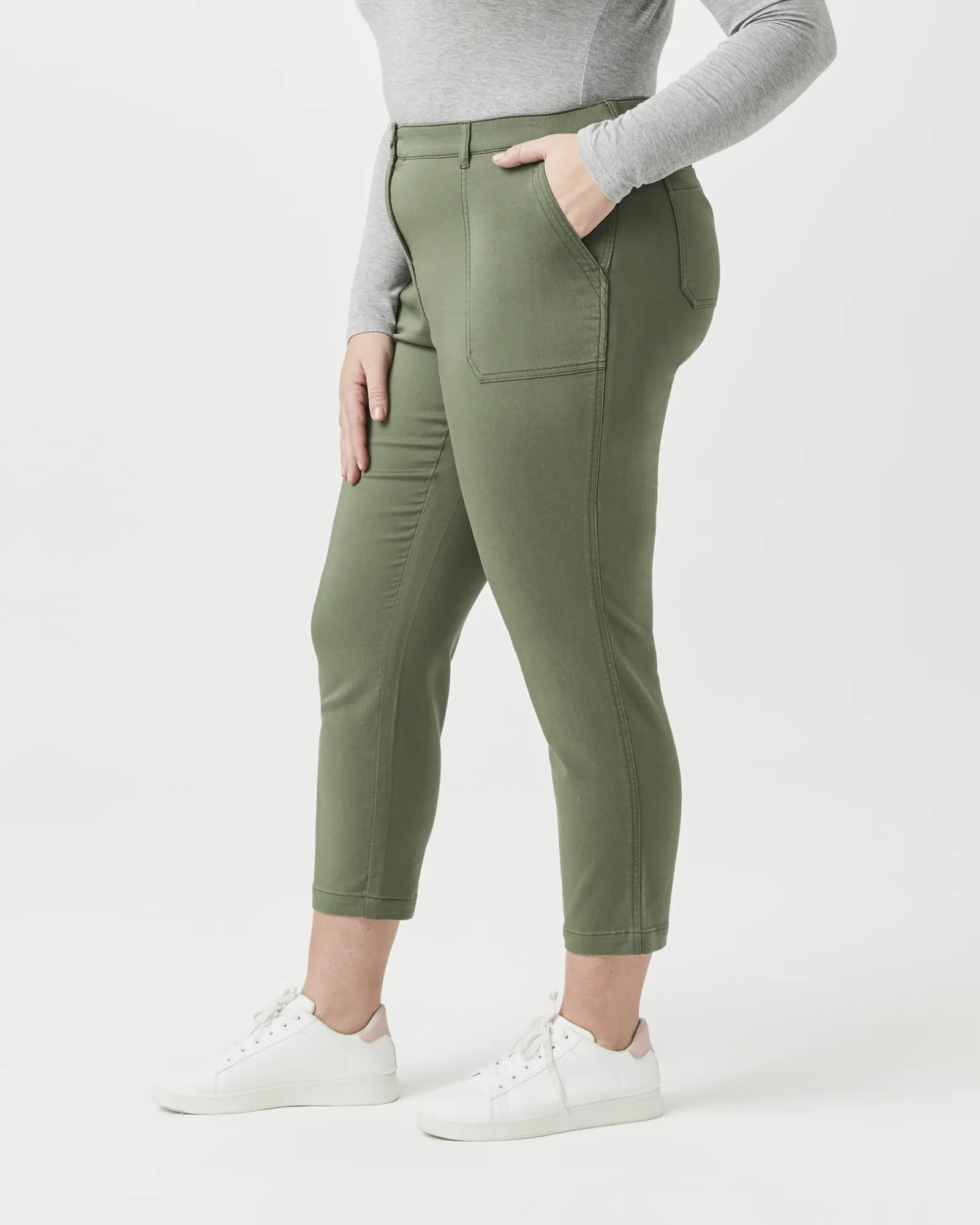 Jayden Ankle Utility Pant | Olive Green