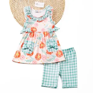 Jeannie-sleeveless 2-pc long short outfit