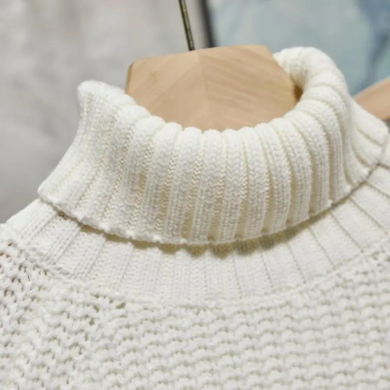 Jinquedai fall outfits men Turtleneck Sweater Men's Korean-Style Loose Winter New Men's Inner Wear Thickened Pullover Knitted Bottoming Shirt Woolen Clothes