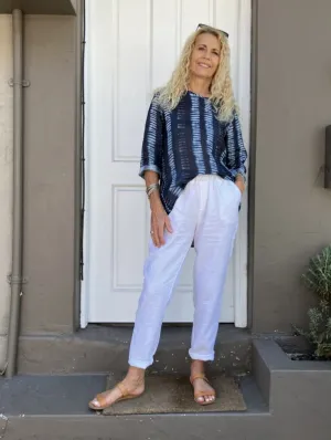 Jiva Mimi Pant - Narrow Leg Linen - White