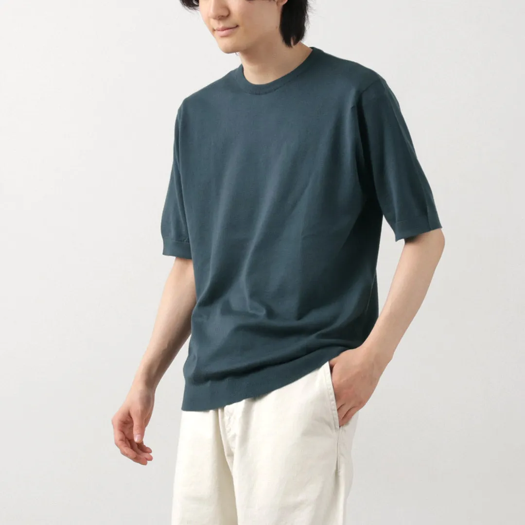 JOHN SMEDLEY / Sea Island Cotton 30 Gauge Crew Neck Knit